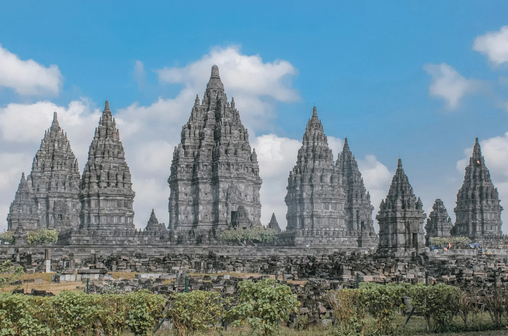 Private car on the road from Yogyakarta to Borobudur, Central Java